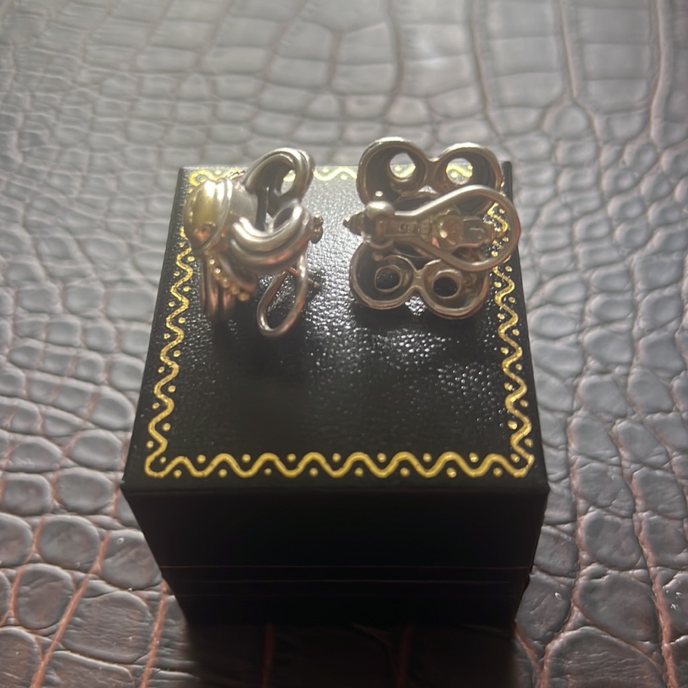 SOLD TOO LATE!! Caviar Earrings Sterling Silver & 18kt Yellow Gold - Picture 4 of 5